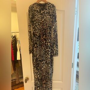 AFRM Long Sleeve Leopard Print Maxi Dress
